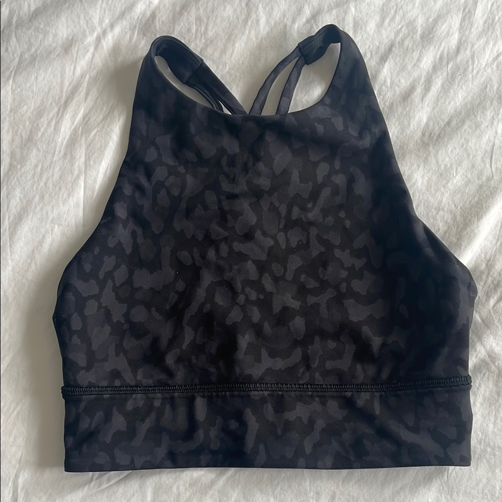 Lululemon Black Racerback Sports Bra with High Neckline